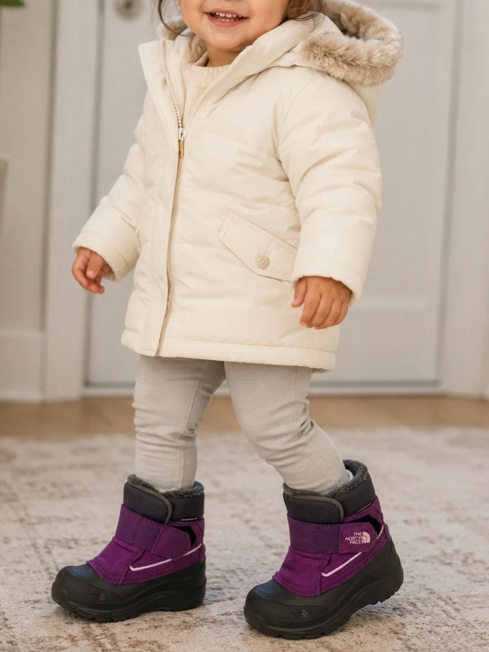 The North Face Purple/Gray Waterproof Girl Boots (SH85)